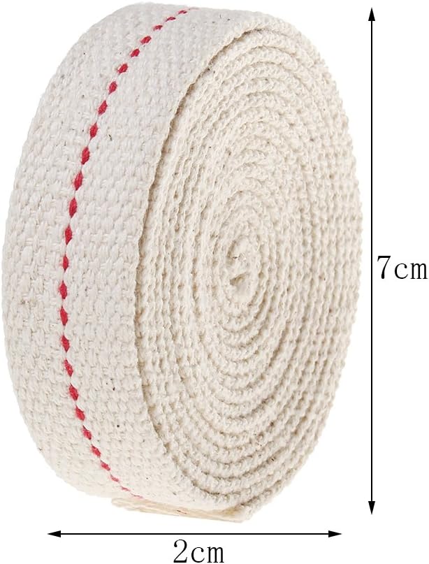 Kuou Lamp Wick, 2 Rolls Flat Cotton 3/4 Inch Oil Lantern Wick, Stitch Lamp for Oil or Kerosene Burners 6.56 Feet/Roll - Image 3
