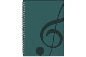 MAXCURY Blank Sheet Music Composition Manuscript Staff Paper Art Music Notebook Black 100 Pages 26x19cm (Water Blue/Ocean Blue)