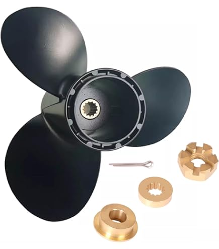 thumbnail image 2 of 9.25x11 Aluminum Propeller For Evinrude/Johnson 8-15HP - 13 Spline, 778773 2 of 4