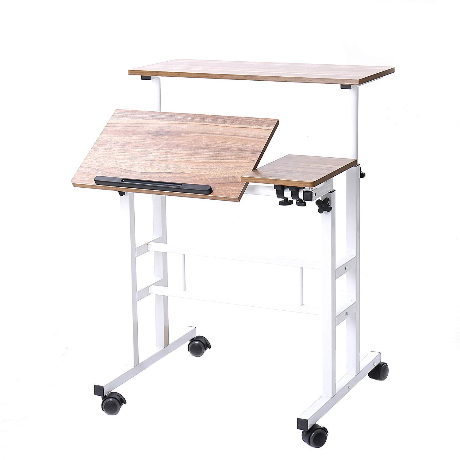 Buy DlandHome Adjustable Rolling Desk Standing Desk, SitStand Desk