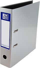 Oxford Premium A4 Lever Arch File Silver 70mm Spine Heavy Duty