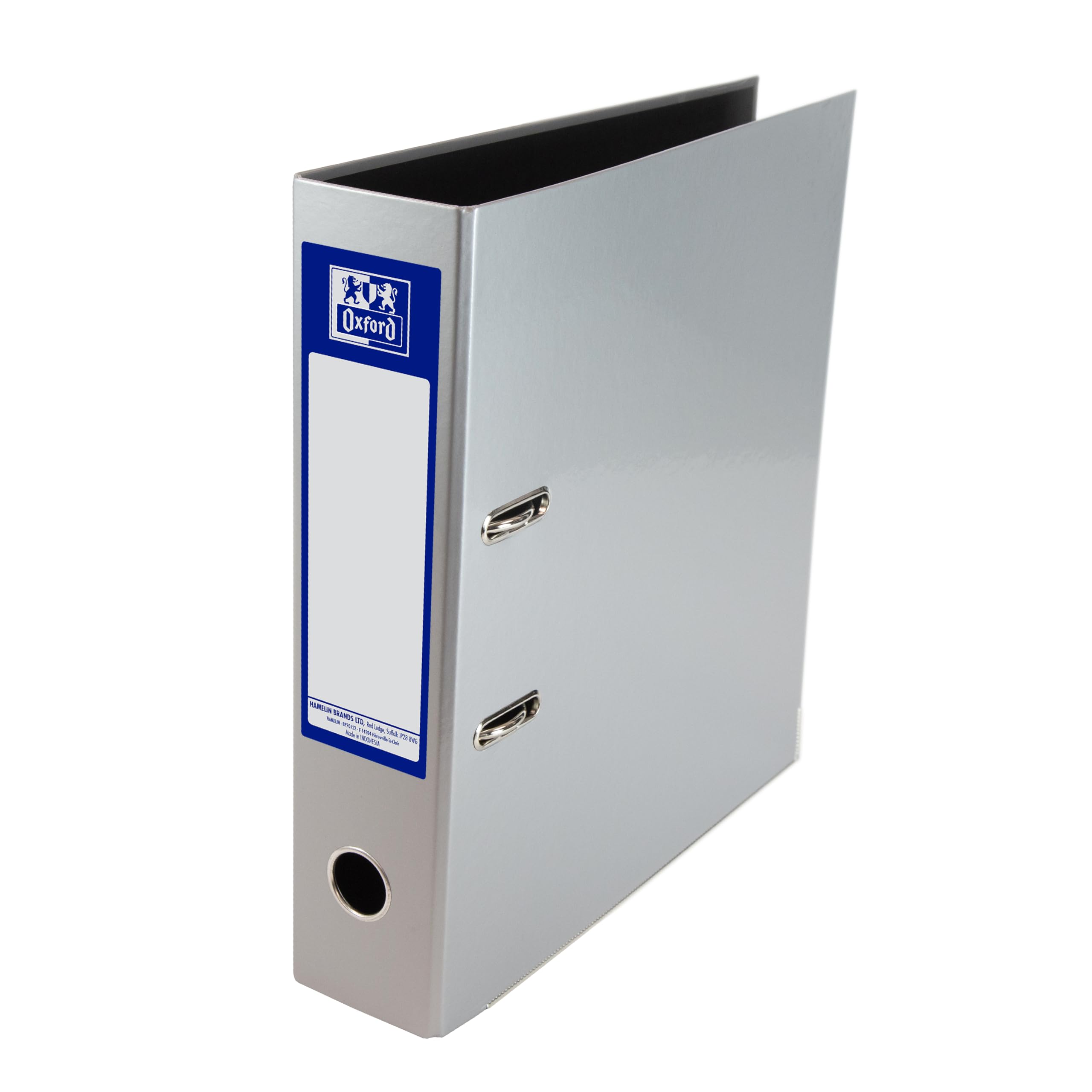 Oxford Premium A4 Lever Arch File, Silver Single Folder, Heavy Duty