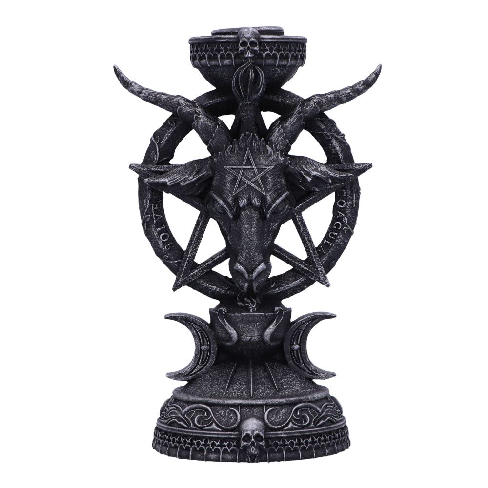 Nemesis Now Baphomet Candle Holder 15.5cm – Gothic Occult Tealight Holder – Hand-Painted Resin Ornament