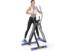 OWLSKY Air Walk Elliptical Exercise Machine for Home Gym – Compact Elliptical Cross Trainer with LCD Monitor, Device Holder, 