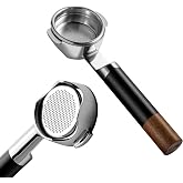 IKAPE 58mm Bottomless Naked Portafilter, Black Compatible with E61,Rocket,Sanremo,Slayer,Flair 58,ECM,etc.Espresso Machines(20g Basket Included)