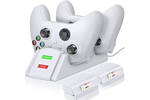 ELISWEEN Controller Charger for Xbox one, Controller Charging Station Compatible with Xbox Series X|S/One/X/S/Elite, Charger for Xbox One Battery Pack with 2 x 1200mAh Rechargeable Battery