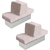 CC LOT 2 Sets Back to Back Boat Seat Covers Replacement- Soft Stretchable Microfiber Waterproof for Boat Lounge Seats (Khaki)
