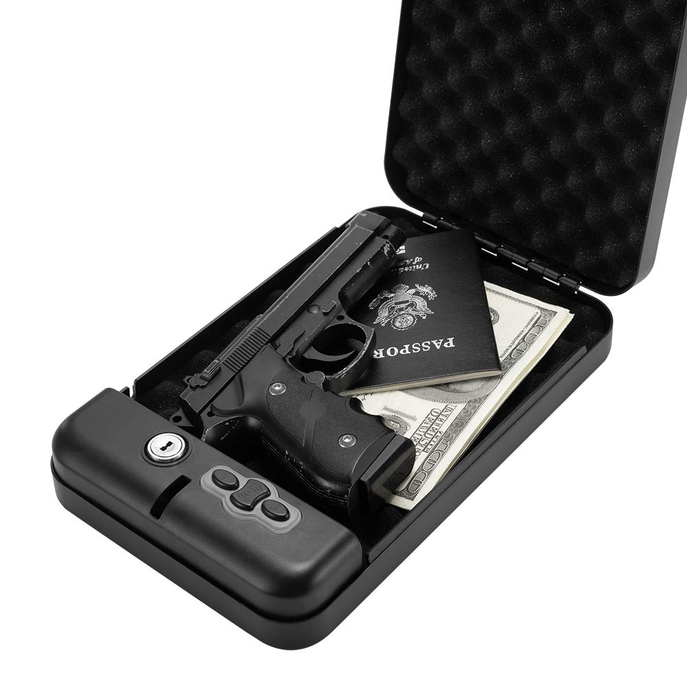 RPNB Gun Safe,California DOJ Certified Gun Safe, Smart Pistol Safe Handgun Security Safe with LED & RFID Quick Access,11" x 7" x 1.8"