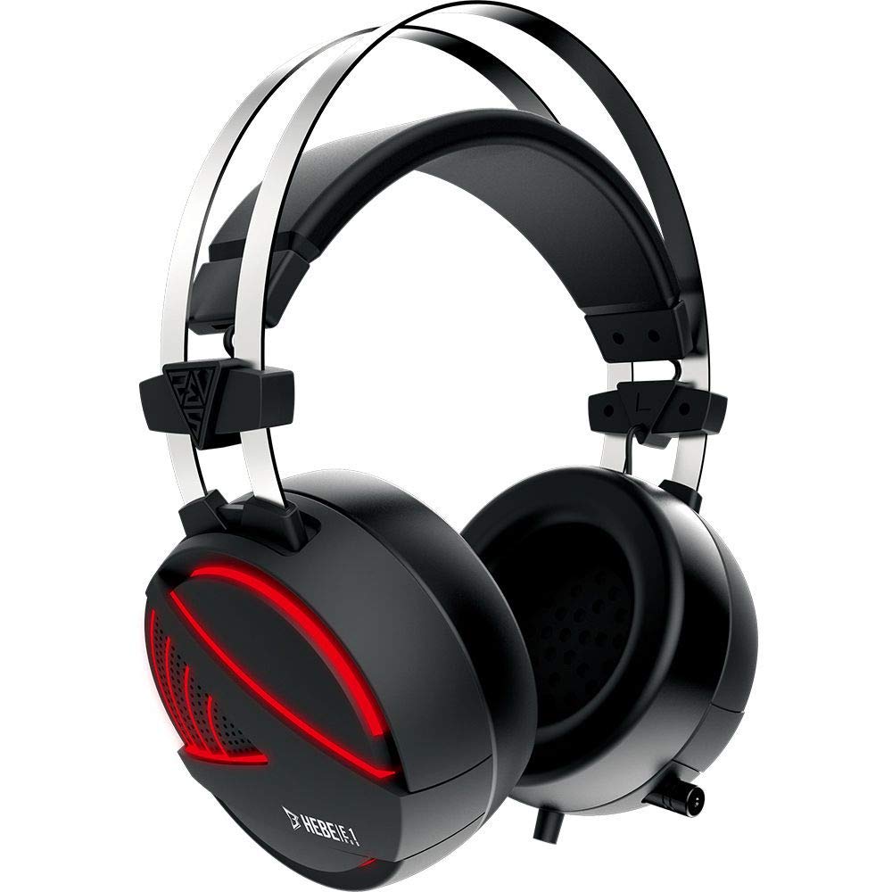 GAMDIAS HEBE E1 Gaming Headset with USB/3.5mm Jack, Class 40 mm Drivers, In-line Remote and RGB Streaming Lighting - Black