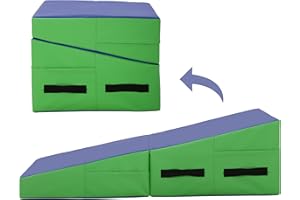 BestMassage Gymnastics Mat Incline Mat Tumbling Mat Folding Gymnastic Tumbling Mat Indoor/Outdoor Exercise Mat Home Gym Yoga Mat with Handle