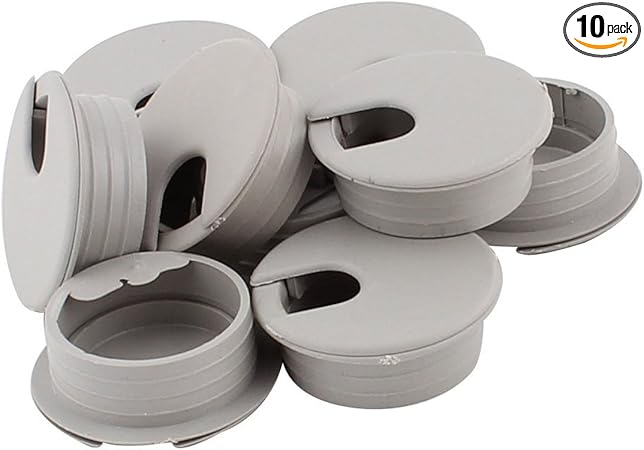 Hj Garden 1pc 2 3 8 Inch Metal Desk Grommets With Brush Open For Managing And Hiding Wire Cord Cable Hole Cover Office Pc Desk Cable Cord Organizer Zinc Alloy Cover Black 60mm Snap