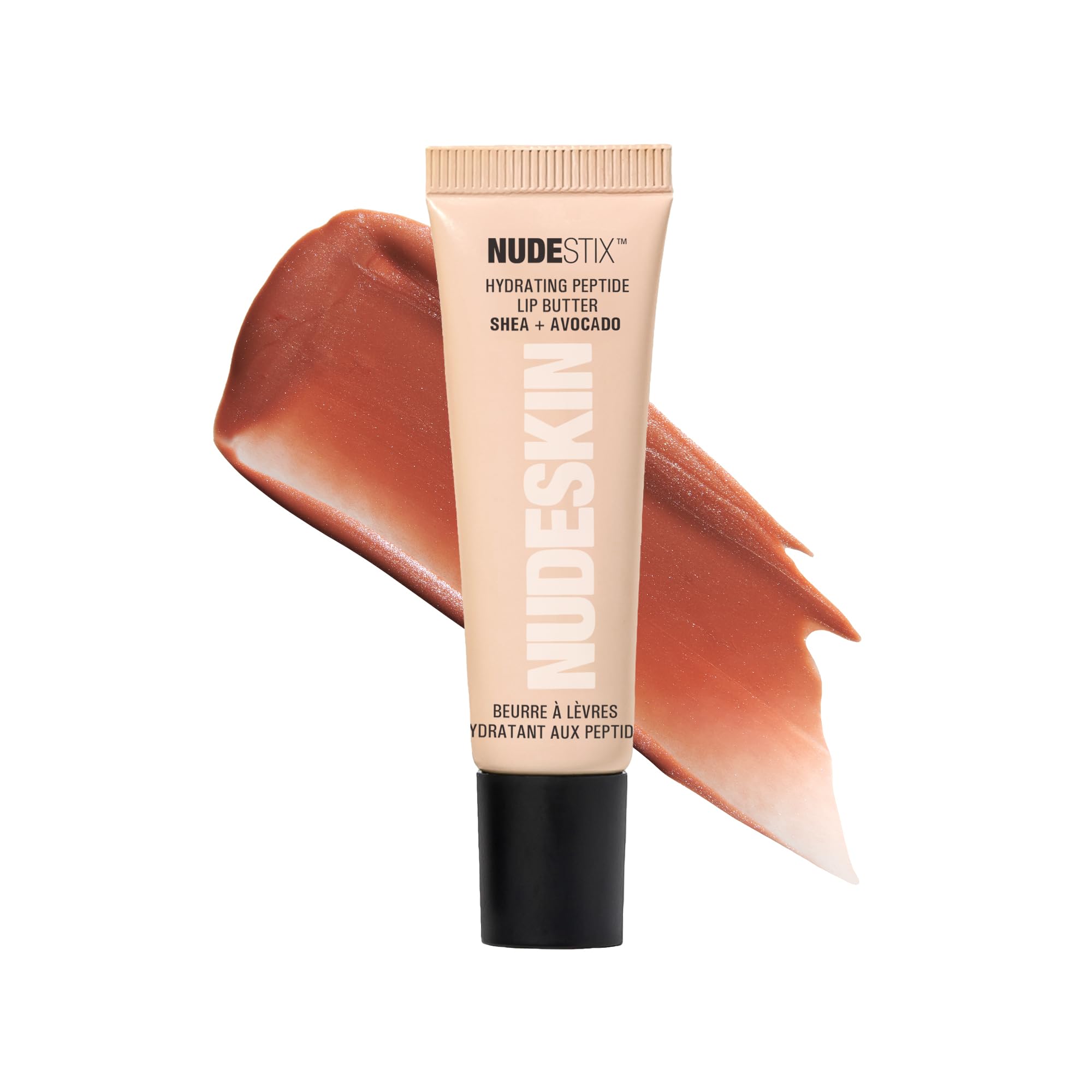 Photo 1 of Nudestix Hydrating Peptide Lip Butter – Glossy Lip Balm with Avocado, Shea Butter & 2% Peptides for Hydration & Plumping | Clean, Vegan & Cruelty-Free - Dolce Nude