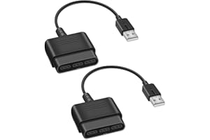 Xahpower 2 Pack PS2 Controller to USB Adapter Converter Cable, Compatible with Sony PS1/PS2 Controller Gamepad to PS3/PC Controller