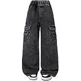 Nivne Tco Toddler Boys Baggy Cargo Jeans, Elastic Waist Denim Pants with Side Pockets, Trendy Casual Streetwear Fit for Kids
