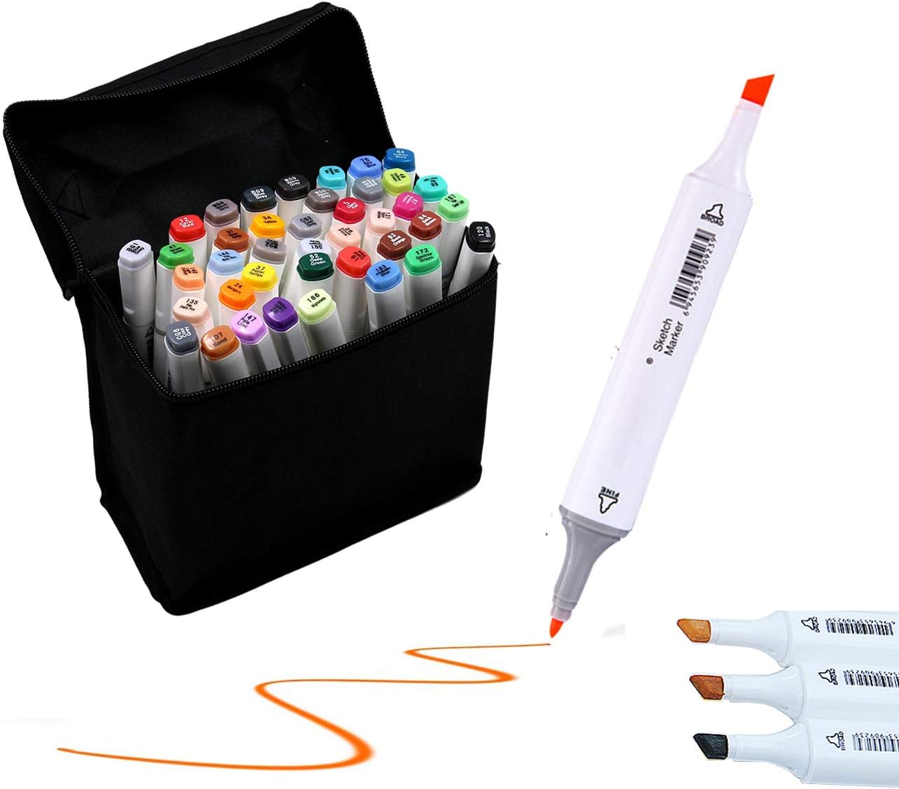 Art Marker Drawing Pens Dual Tips Permanent Markers for Kids,Mazexy Highlighter Pen with Carrying Case for Drawing Sketching Adult Colouring Highlighting and Underlining (80 Colors)