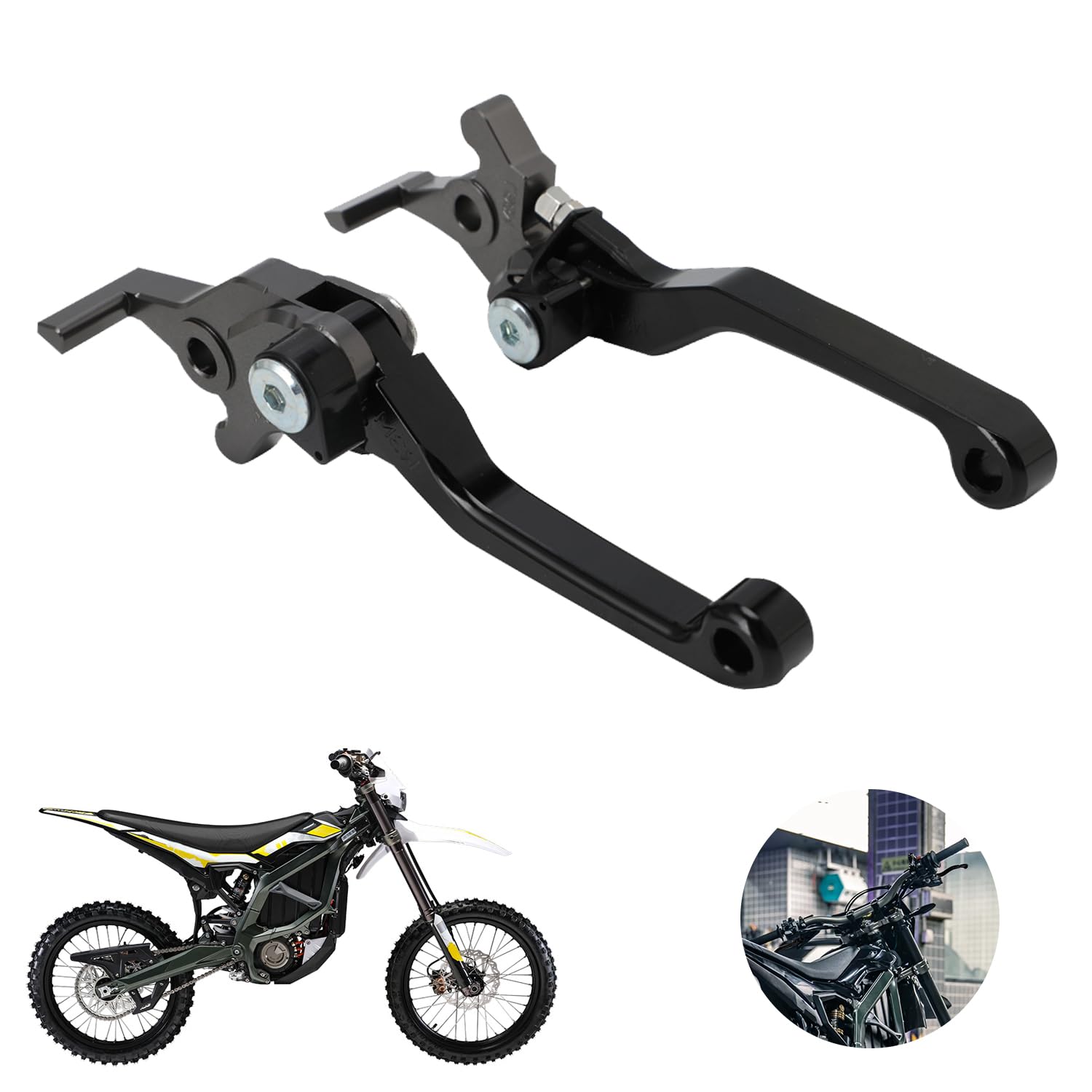 Photo 1 of BAOUFF Brake Levers for Surron Ultra Bee,Adjustable CNC 6061 Aluminum Handle Brake Levers Replacement for Electric Dirt Bike Sur Ron Ultrabee-Black