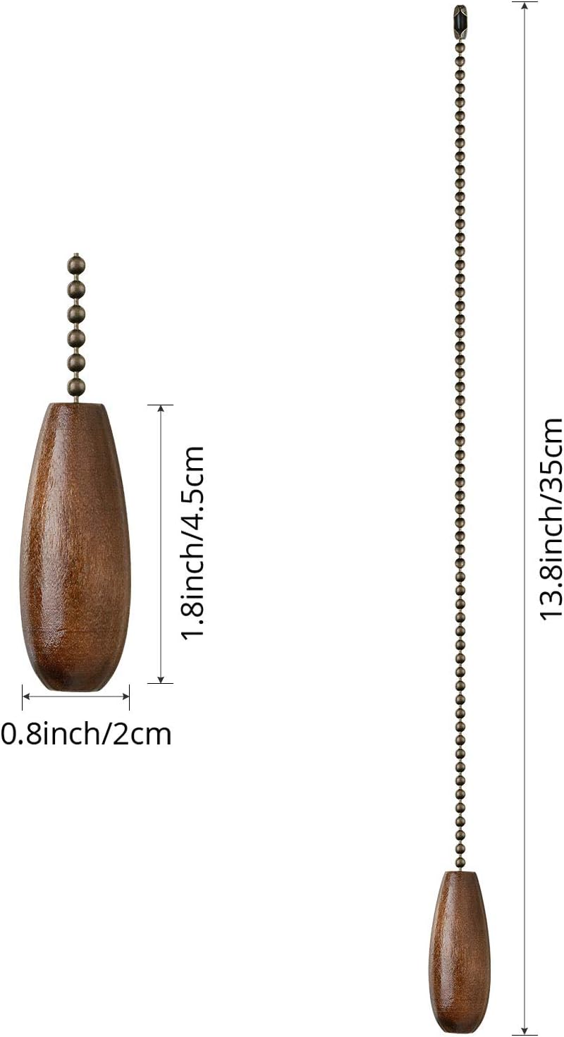 4 Pieces Ceiling Fan Chain Pulls Wooden Pull Chain Extension Pull Chain for Ceiling Light Lamp Fan Chain (Walnut Color): Arts, Crafts & Sewing