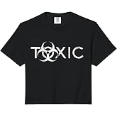 Toxic Biohazard Symbol White Distressed Comfort Colors Crop Top