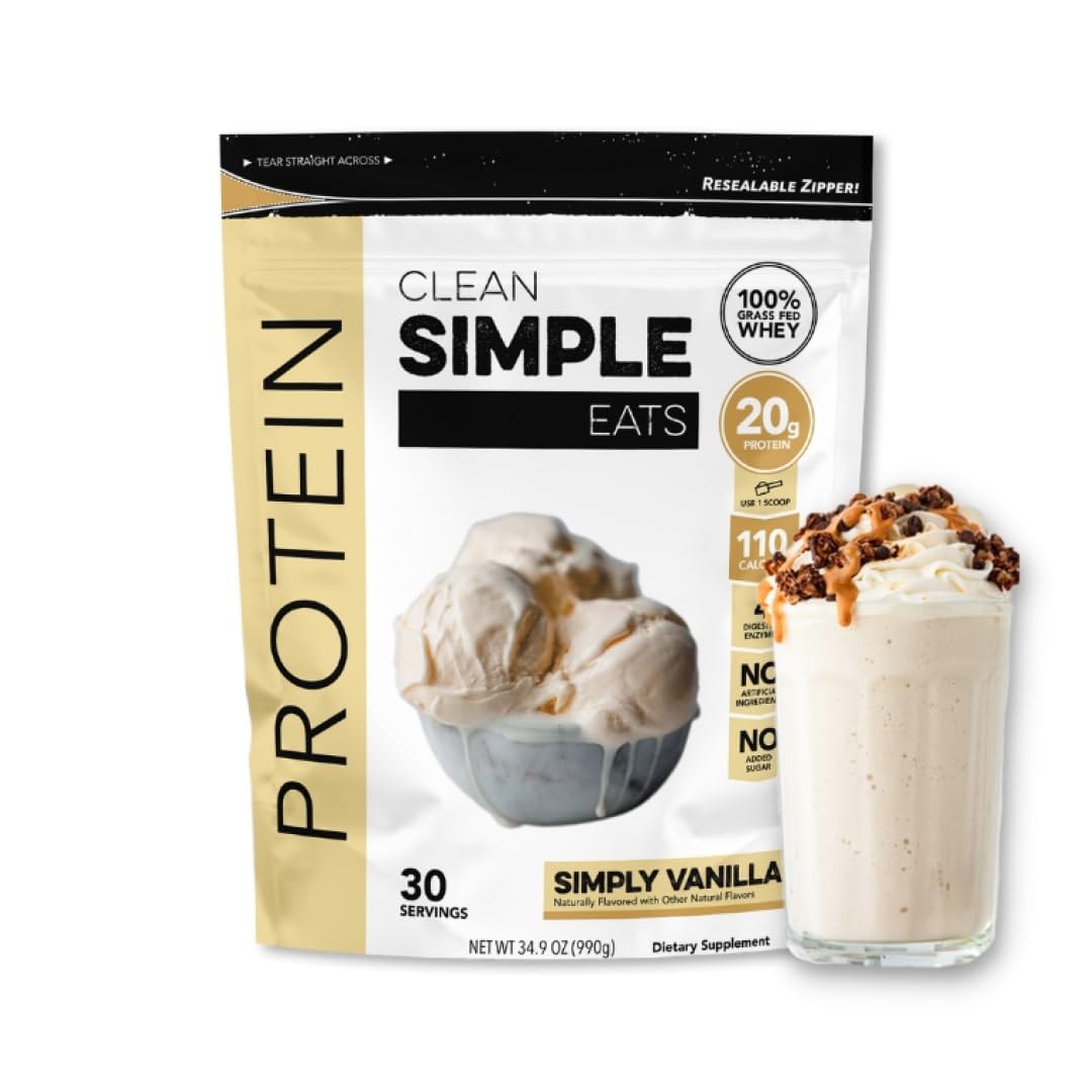 Clean Simple Eats Simply Vanilla Whey Protein Powder, Natural