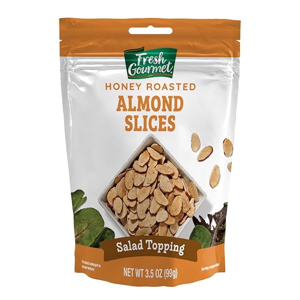 FRESH GOURMET SLICED ALMONDS, HONEY ROASTED SLICED ALMONDS, 3.5 OZ