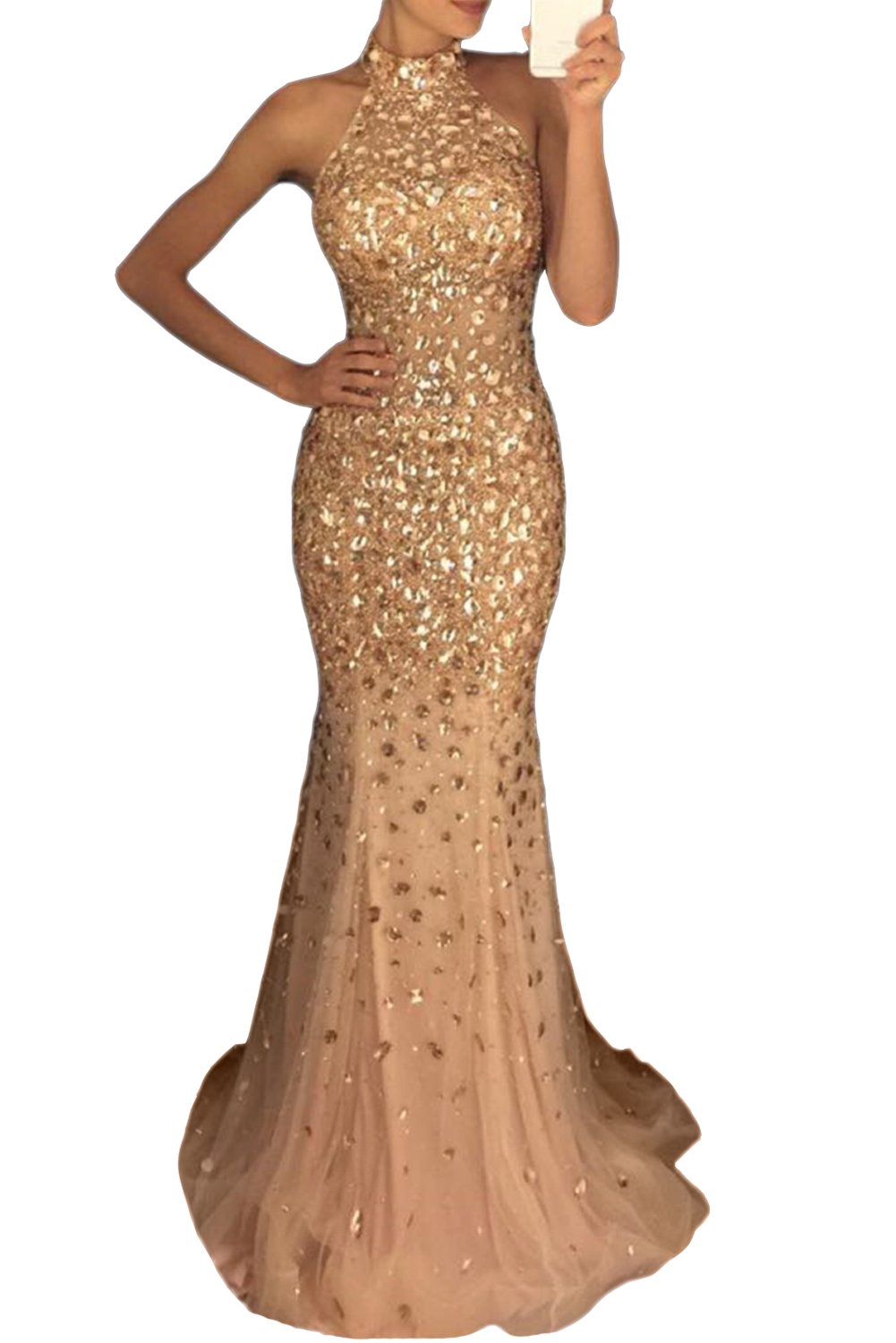 bronze prom dress