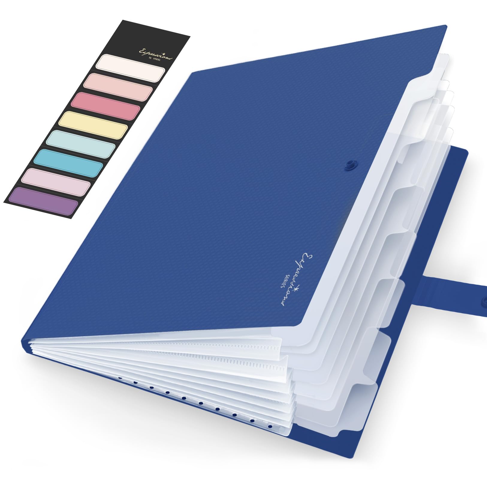 Sooez Accordion File Organizer 8 Pocket, Expanding File Folder with Labels
