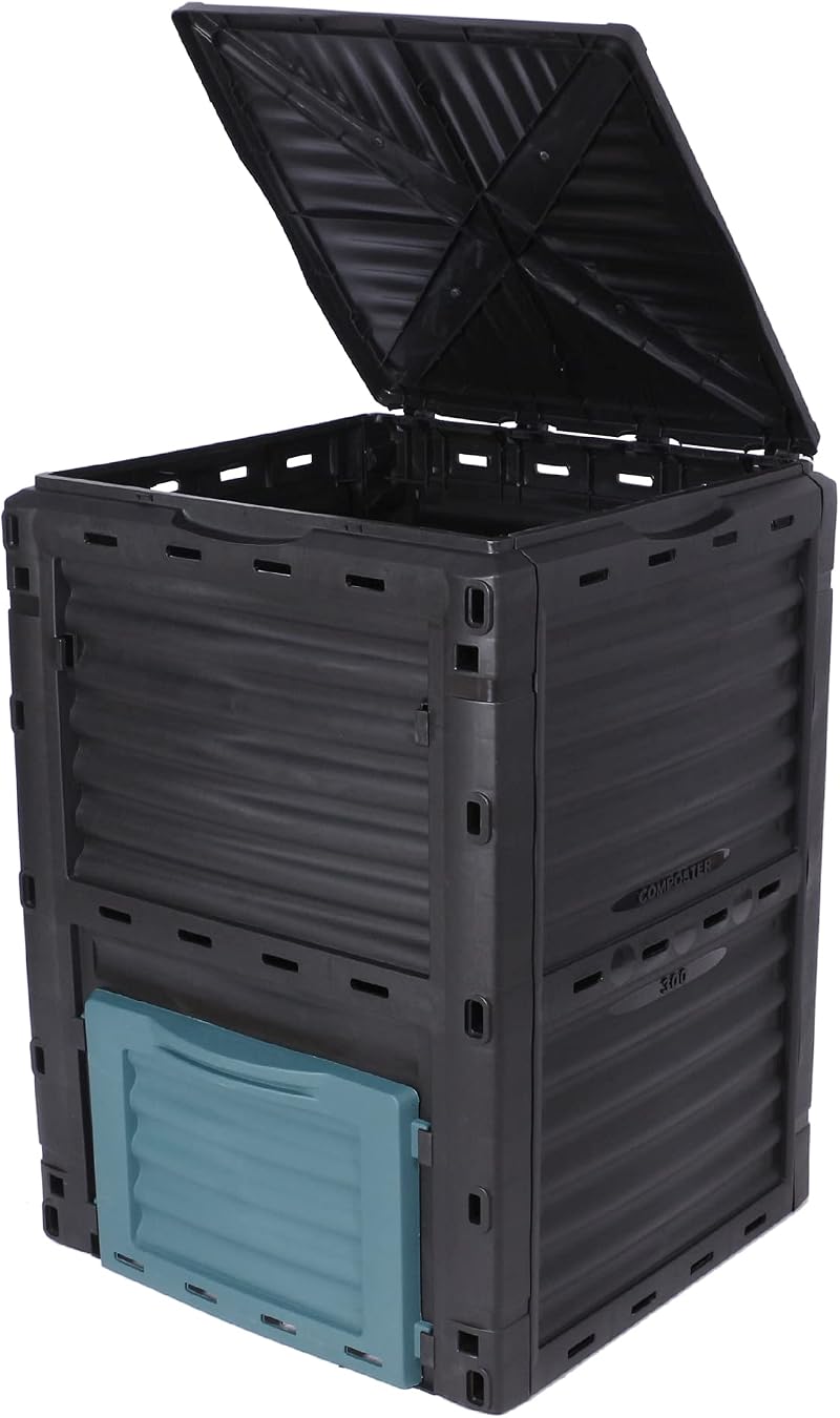 Garden Haven 300L Garden Compost Bin Black Green Eco Friendly BPA-Free Heavy