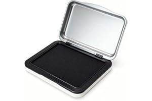 Aunewrick Ink Stamp Pad for Egg Date Marking, 4 x 2.8 inches, Black Red and Blue Colors Available, Metal Case (Black)