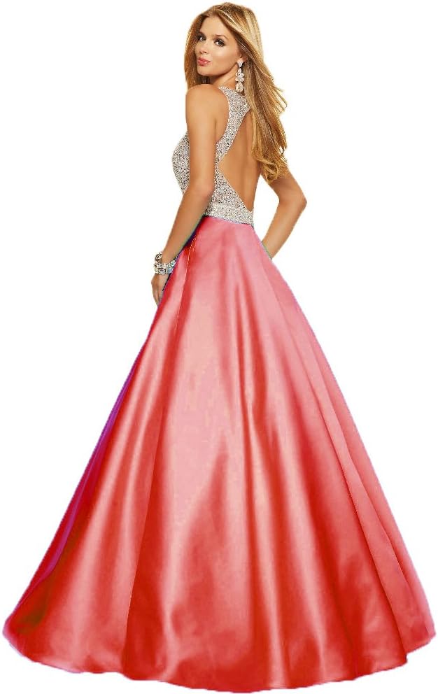 XinYuBridal Women's Sparkly Crystals Prom Dresses Long 2018 Open Back Party Ball Gown Formal Evening Dresses XY111
