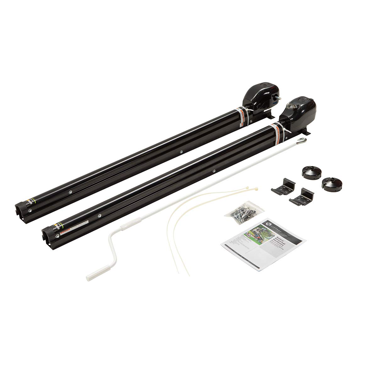 View 1 of Solera 69 in. Hybrid Universal RV Awning Arms Hardware Kit, Easy to Install, Two-Position Pitch, Auto Rain Dump, Crank Wand, Installation Hardware Included, Simple One-Step Setup, Black - 434727
