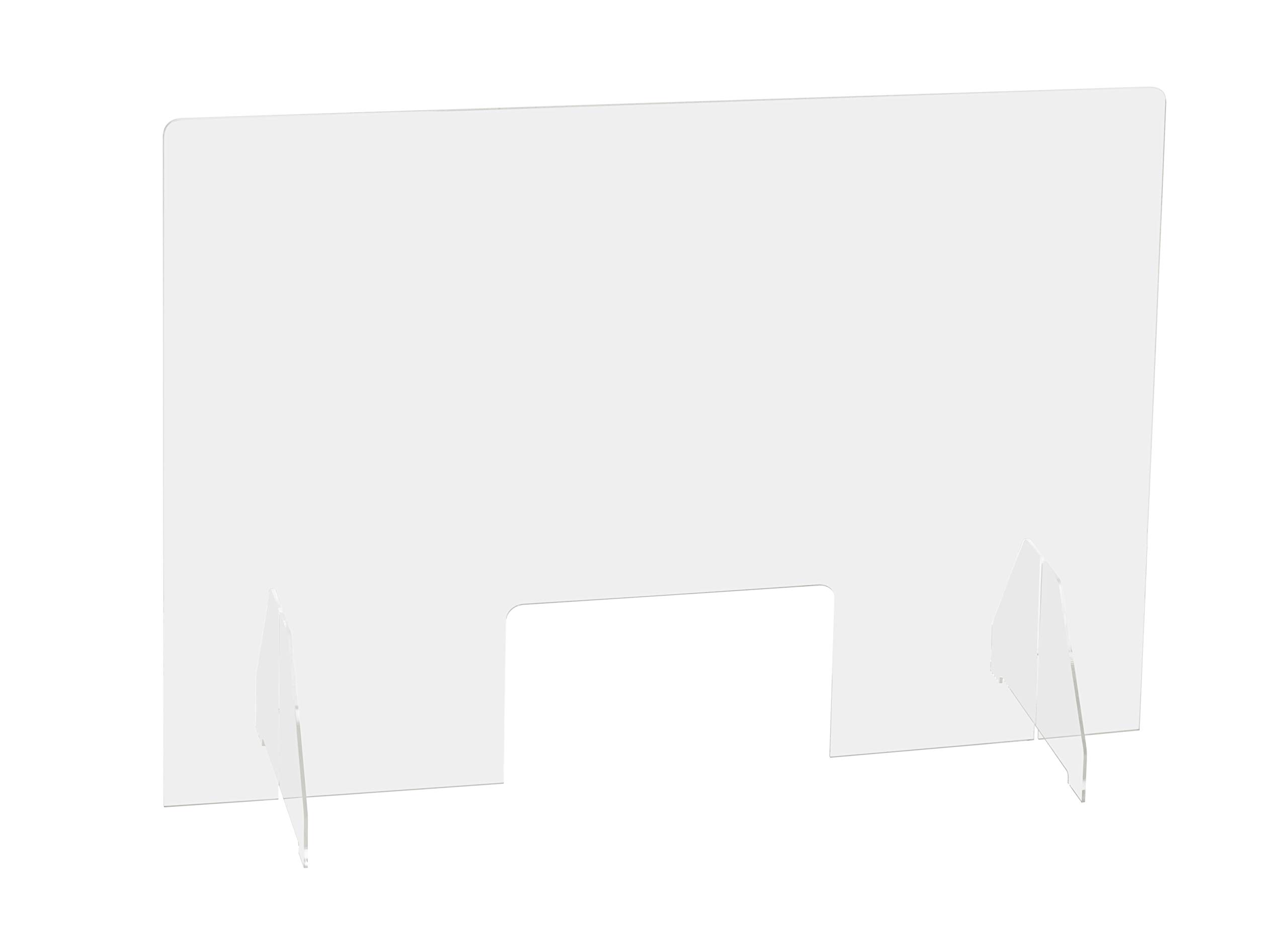 Exacompta - Ref 80458D - ExaScreen - Free-Standing Premium Protective Sneeze Guard Screen Divider - 58cm Height x 95cm Length, Gap for Documents & Payments, Easy to Clean — image 1