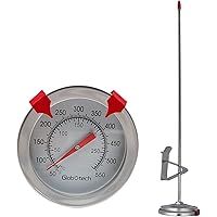 Meat Candy Deep Fry Thermometer - 2" Dial Thermometer 12" Long Stainless Steel Stem Cooking Thermometer for Grill, Turkey, BB