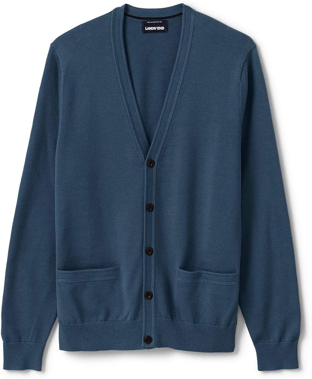Lands' End Men's Classic Fit Supima Cotton Cardigan Sweater at Amazon