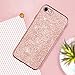 BENTOBEN Phone Case for Apple iPhone 8/7, Slim Stylish Protective Shockproof Phone Cases Luxury Glitter Sparkle Bling Pretty Cover Cases Shiny Girly Phone Cover with Lanyard for Girls Women, Rose Gold