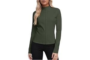Sun Protection Athletic Jackets for Women Long Sleeve Mock Neck Full Zip Tops Breathable Workout Gym Yoga Golf Shirts