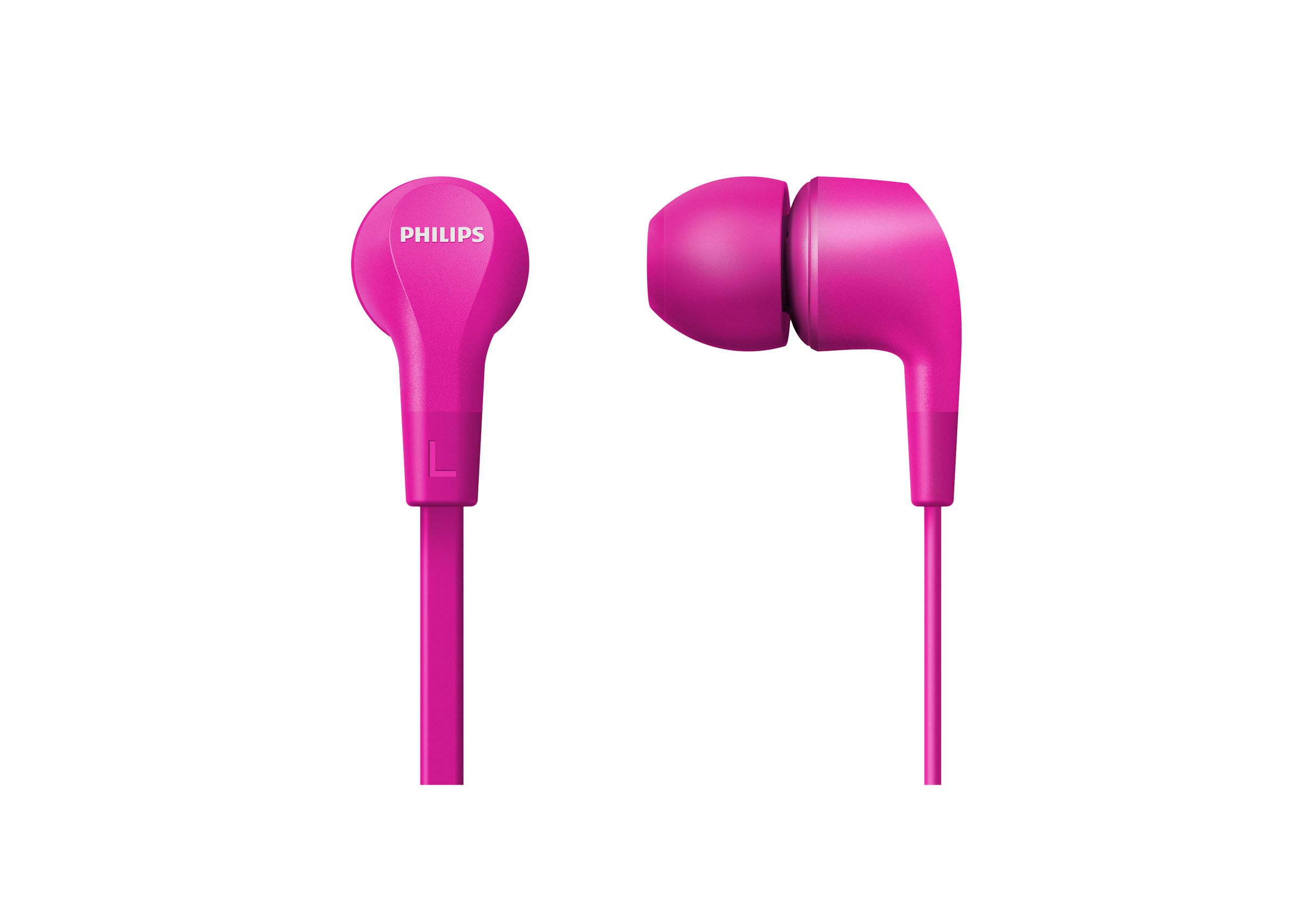 Philips In-Ear Headphones E1105PK/00 With In-Line Remote Control (8.6-Mm Neodymium Drivers, Powerful Bass, Clear Sound, Comfortable Fit) Pink