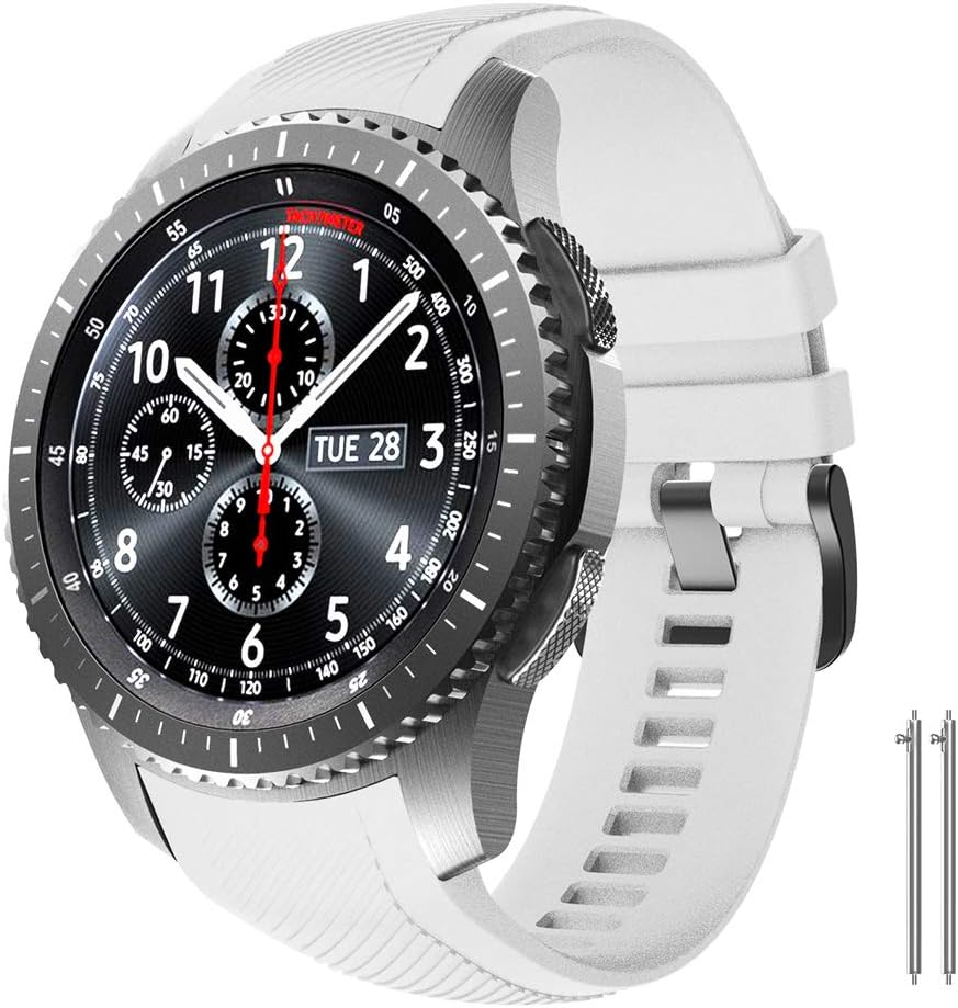 NotoCity for Gear S3 Frontier Band No Gaps,Silicone Replacement Band for Samsung Gear S3 Frontier/Gear S3 Classic/Galaxy Watch 46mm(white)