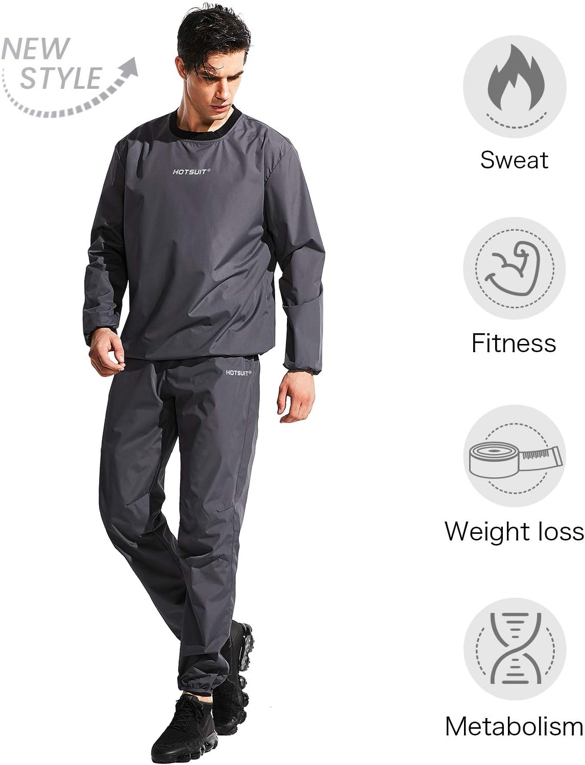 HOTSUIT Sauna Suit Men Anti Rip Sweat Suits Gym Boxing Workout Jackets : Sports & Outdoors