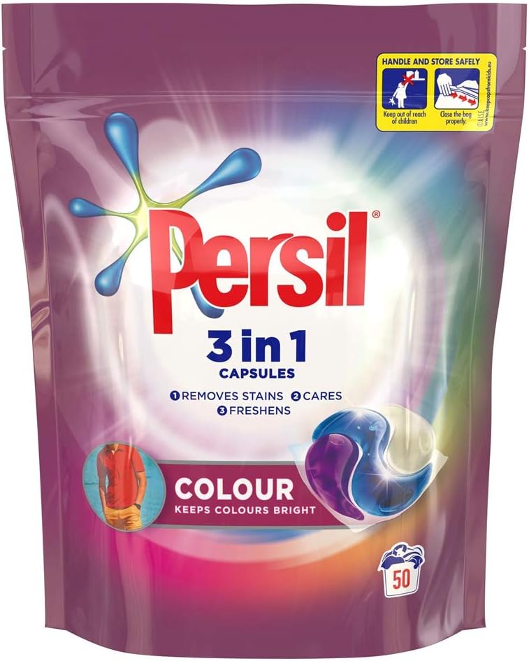 Persil 3in1, Colour Washing And Stain Removal Capsules, Clean And Fresh Fragrance Laundry Persil 3in1, Colour Washing And Stain Removal Capsules, Clean And Fresh Fragrance Laundry