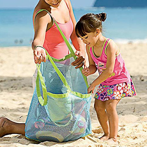for Children Beach Toys, Clothes, Towel Extra large Sand Away Beach Shell Storage Mesh Bag