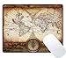 Wknoon Gaming Mouse Pad Custom Design, Vintage World Map Gold Compass on The Old Wood, Non-Slip Thick Rubber Large Mousepad Mat