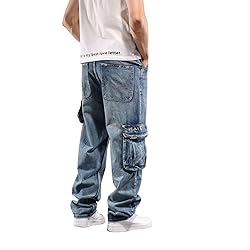 LUOBANIU Men's Baggy Jeans Hip Hop Loose fit 90s