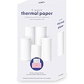 Core Innovations Thermal Printer Paper Bundle – 5 Rolls (3 Self-Adhesive Sticker Rolls + 2 Thermal Paper Rolls) for Wireless Portable Printer, Photos, Labels & Crafts, White