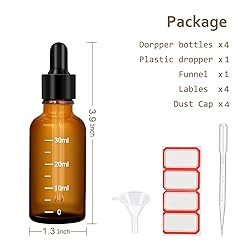 4Pcs Dropper Bottles Tincture Bottles with Dropper