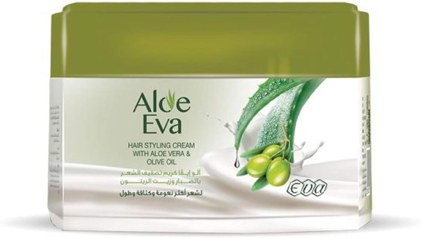 EVAAloe Hair Styling Cream With Aloe Vera & Olive Oil For Smoother Hair Day And Night (1.58 oz / 45 gm)