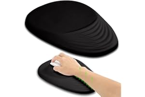 Hokafenle Ergonomic Mouse Pad Wrist Support with Stepped-Wedge Design, Wrist Rest Pain Relief Mousepad Filled with Memory Foam, Carpal Tunnel Mousepad for Wireless Mouse(12x8 inch, Black)