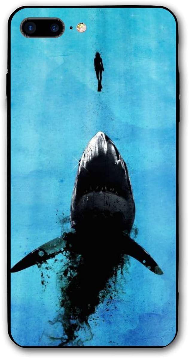 Adetad 5.5Inch iPhone 8 Plus Case Shark Print Anti-Scratch Shock Proof Hard PC Protective Case Cover