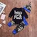 Newborn Daddy's Little Man Print Baby Boys Girls Romper +Camo Cotton Long Pants +Hat Outfit (0-6Months, Black)