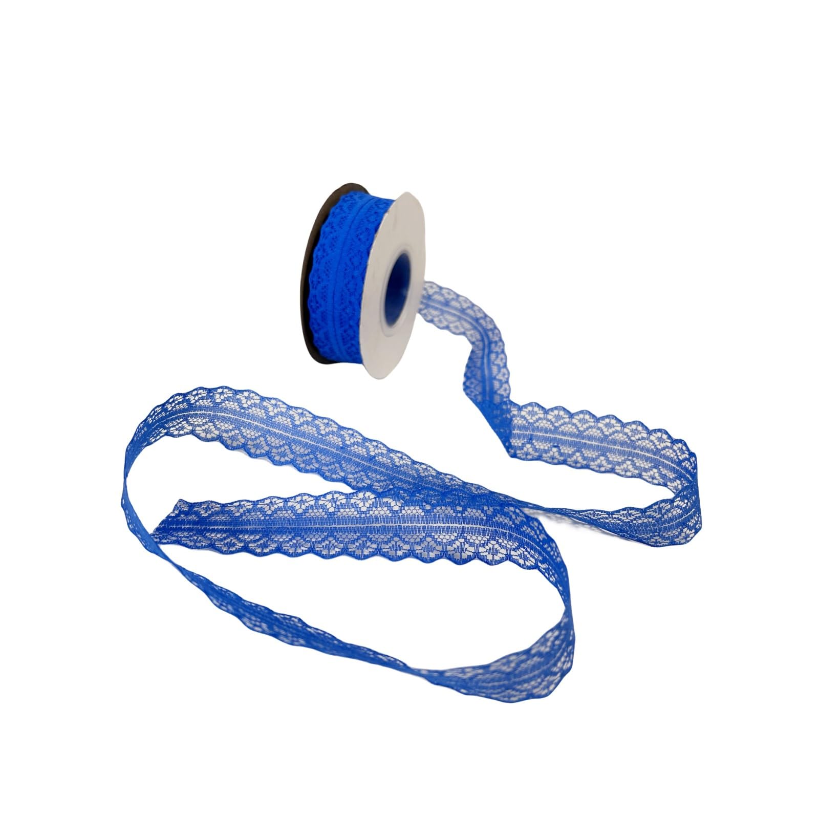 Photo 1 of 1.2 Inch Wide×25 Yards Floral Pattern Lace Ribbon Royal Blue Lace Trim Ribbon for Wrapping Bouquets Wedding Decor Sewing Making