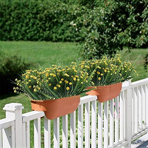 XYXCMOR Artificial Fake Flowers 4pcs Baby's Breath Flowers Bouquet Greenery Shrubs Plastic Flowers for Farmhouse Indoor Outside Hanging Planter Cemetery Decor